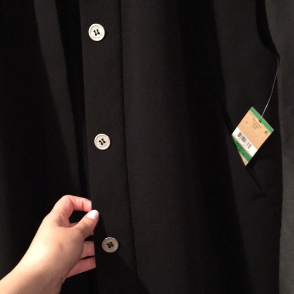 Rachel Roy long black vest button down coat/jacket - Picture 2 of 5